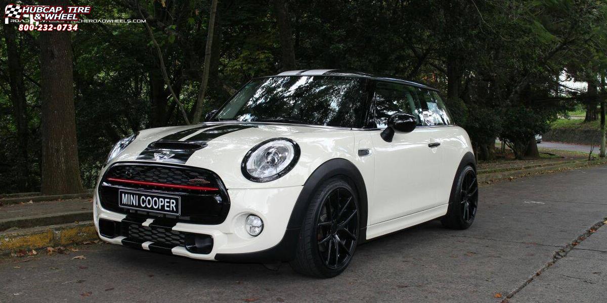 vehicle gallery/mini cooper niche targa m130 18x8  Black & Machined with Dark Tint wheels and rims
